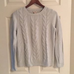 J. Crew Factory Aqua Textured Cable Knit Sweater